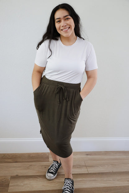 Olive Green Everyday Skirt