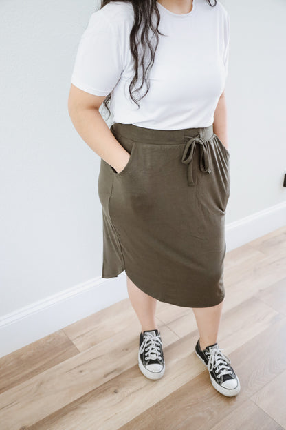 Olive Green Everyday Skirt